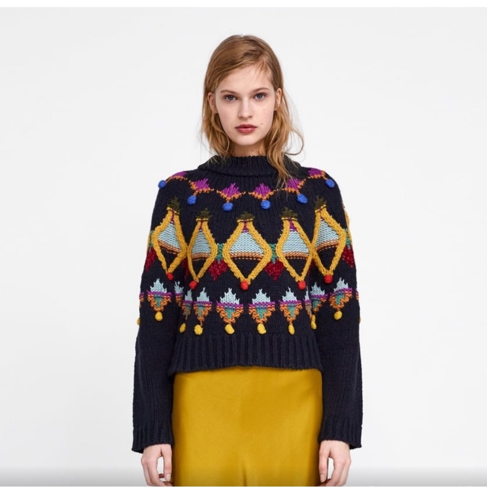 Zara Women's Multicolor Knit Sweater